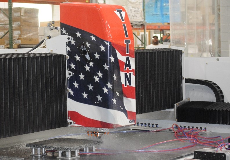 Titan with american flag